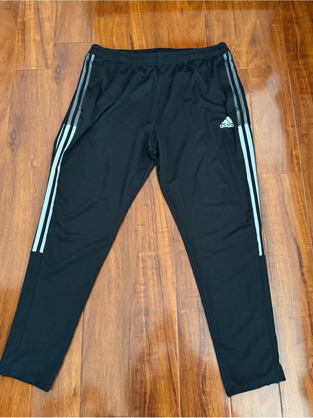Adidas Black Joggers with White Side Stripes 2XL